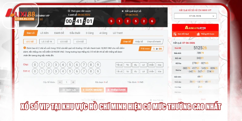 Xổ số vip tại khu vực Hồ Chí Minh hiện có mức thưởng cao nhất